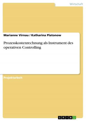 Cover of the book Prozesskostenrechnung als Instrument des operativen Controlling by Marc Castillon