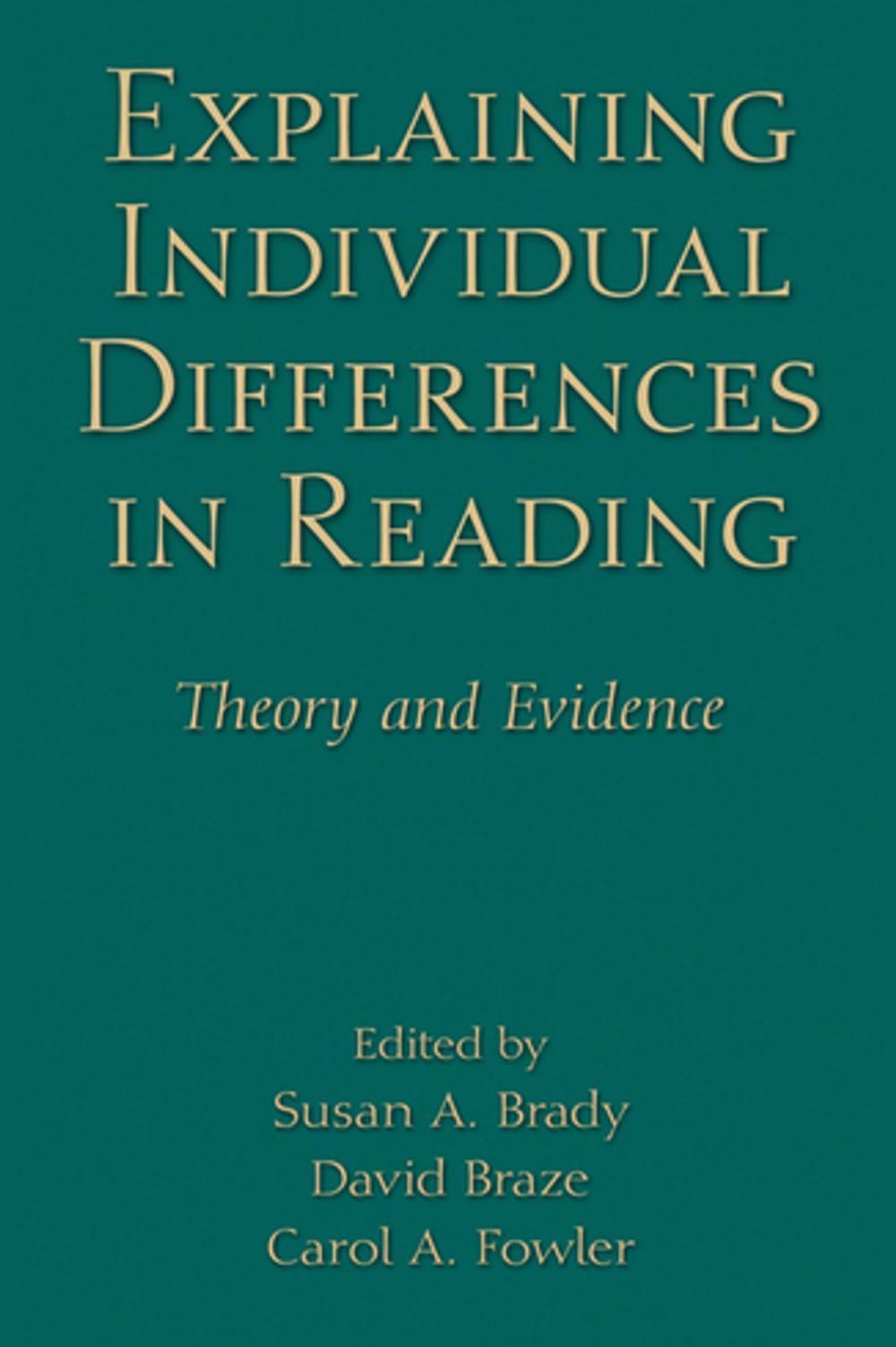 Big bigCover of Explaining Individual Differences in Reading