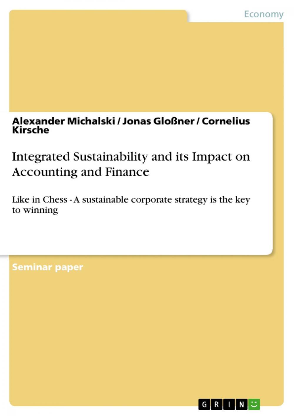 Big bigCover of Integrated Sustainability and its Impact on Accounting and Finance