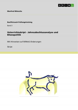 Cover of the book Unterrichtsskript - Jahresabschlussanalyse und Bilanzpolitik by Uwe Effenberger
