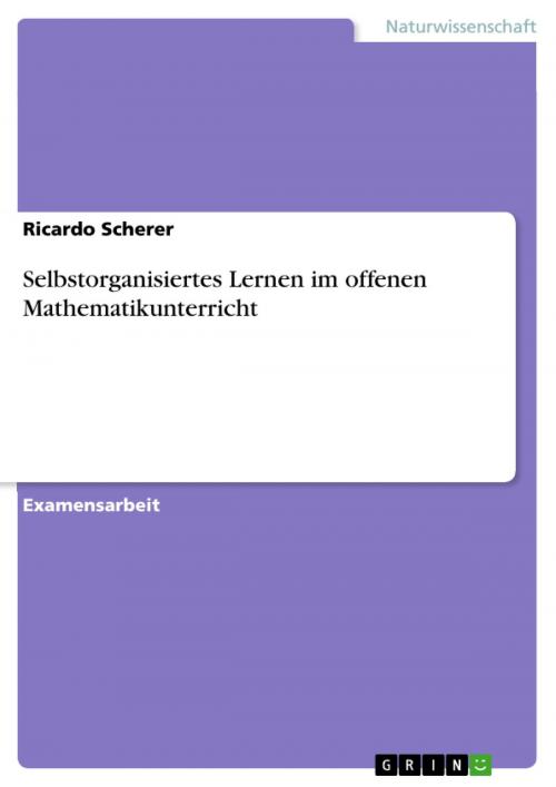Cover of the book Selbstorganisiertes Lernen im offenen Mathematikunterricht by Ricardo Scherer, GRIN Verlag