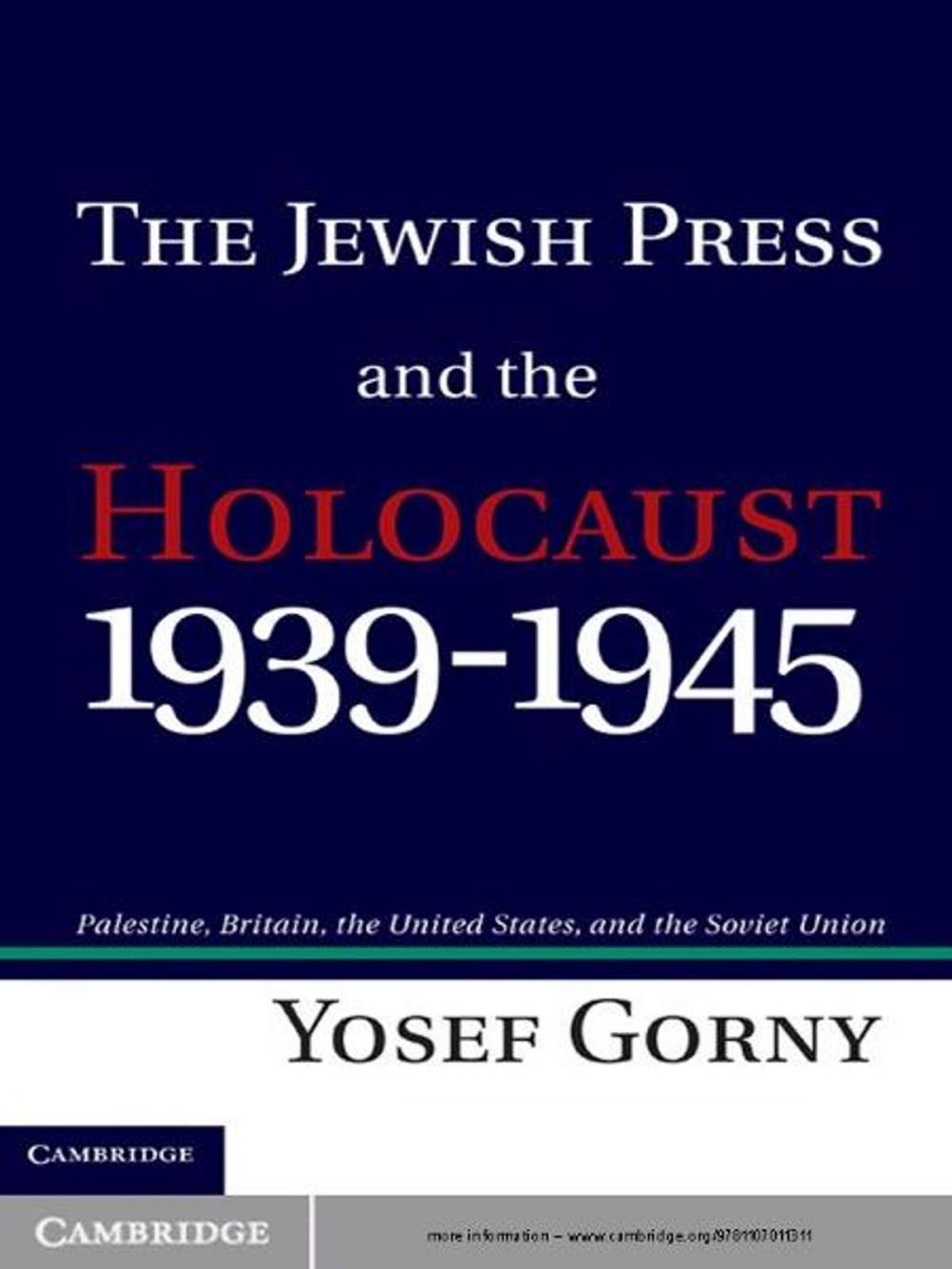 Big bigCover of The Jewish Press and the Holocaust, 1939–1945