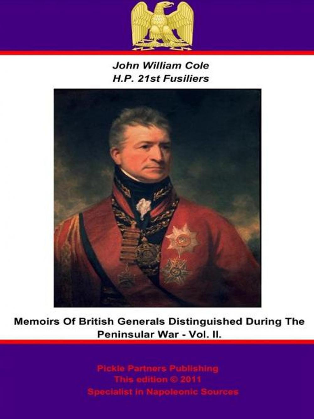 Big bigCover of Memoirs of British Generals Distinguished in the Peninsular War. Vol. II