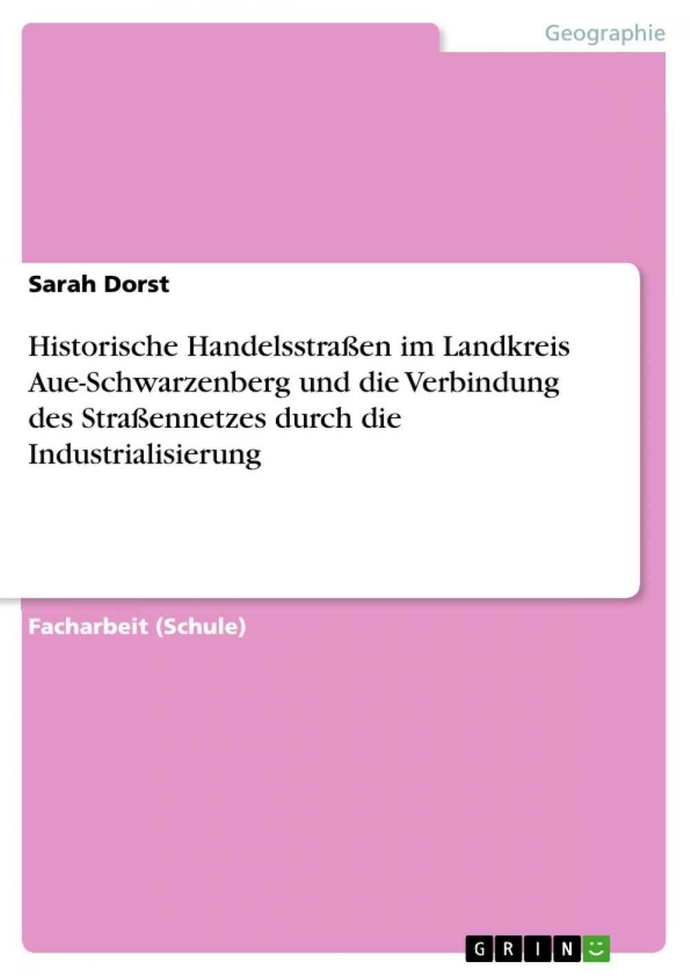 Big bigCover of Historische Handelsstraßen im Landkreis Aue-Schwarzenberg und die Verbindung des Straßennetzes durch die Industrialisierung