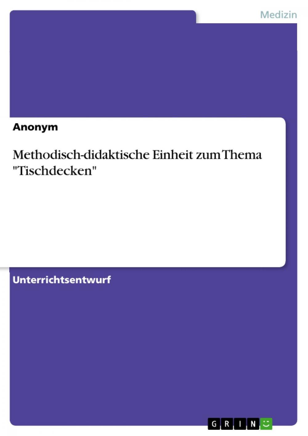 Big bigCover of Methodisch-didaktische Einheit zum Thema 'Tischdecken'