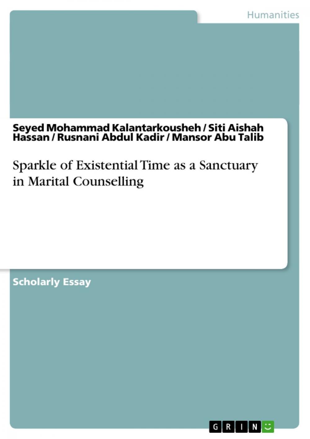 Big bigCover of Sparkle of Existential Time as a Sanctuary in Marital Counselling