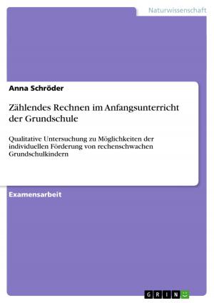 Cover of the book Zählendes Rechnen im Anfangsunterricht der Grundschule by Daniela Teichmeister