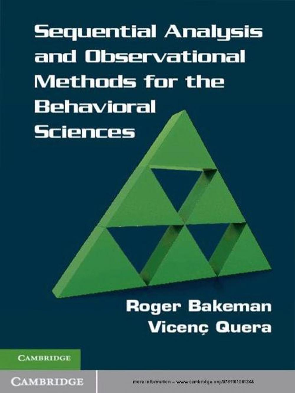 Big bigCover of Sequential Analysis and Observational Methods for the Behavioral Sciences