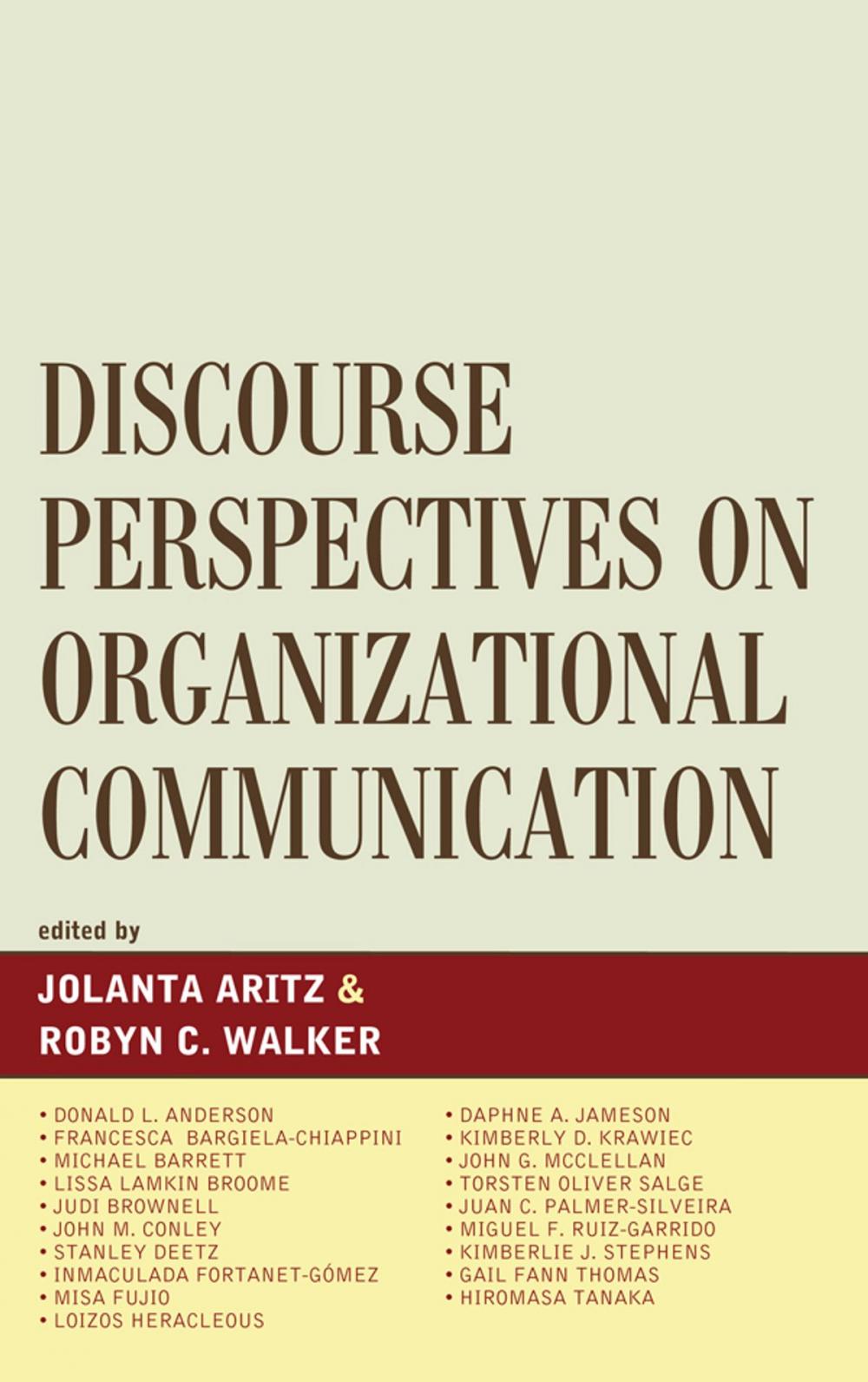 Big bigCover of Discourse Perspectives on Organizational Communication