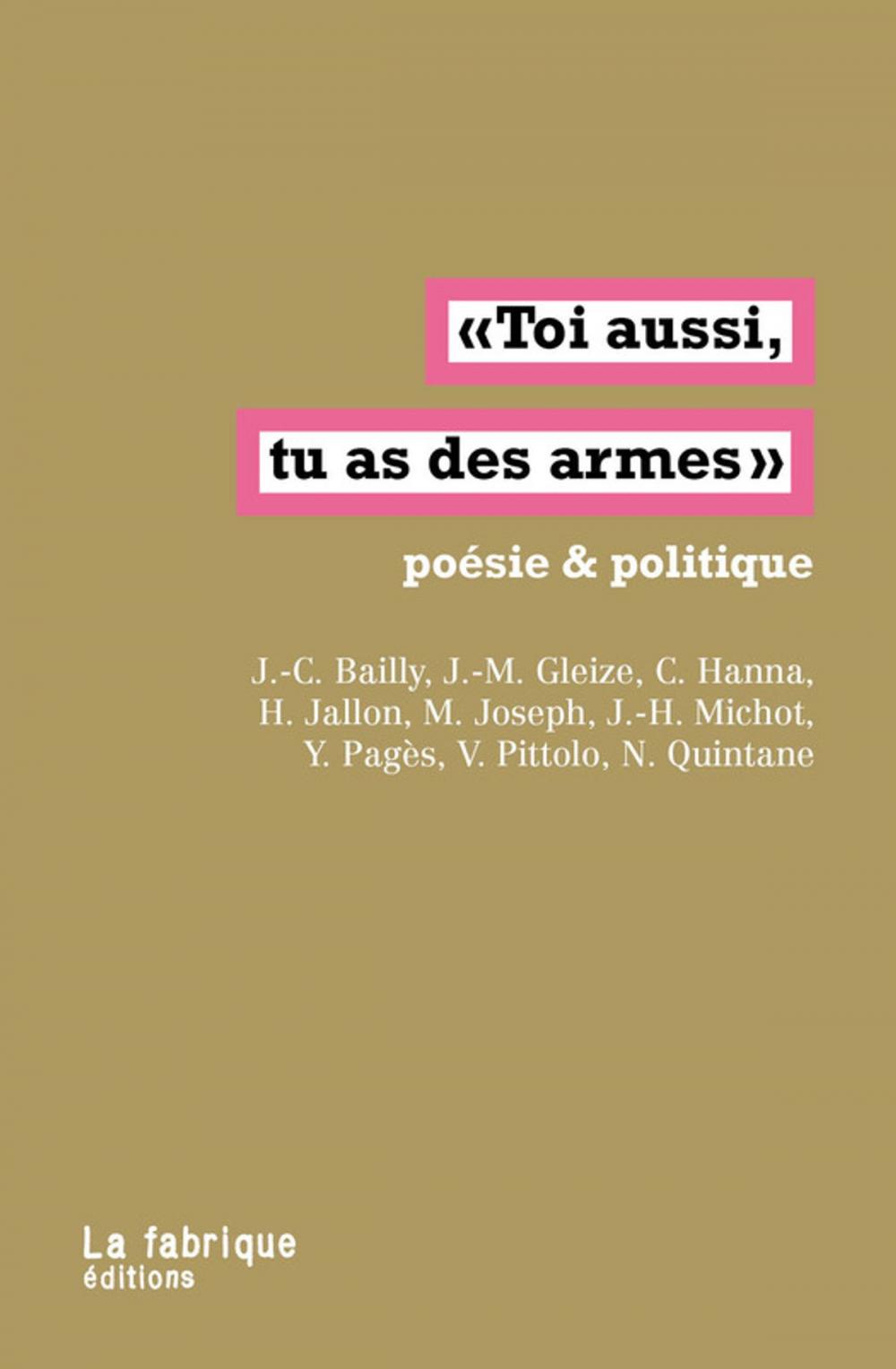 Big bigCover of Toi aussi, tu as des armes