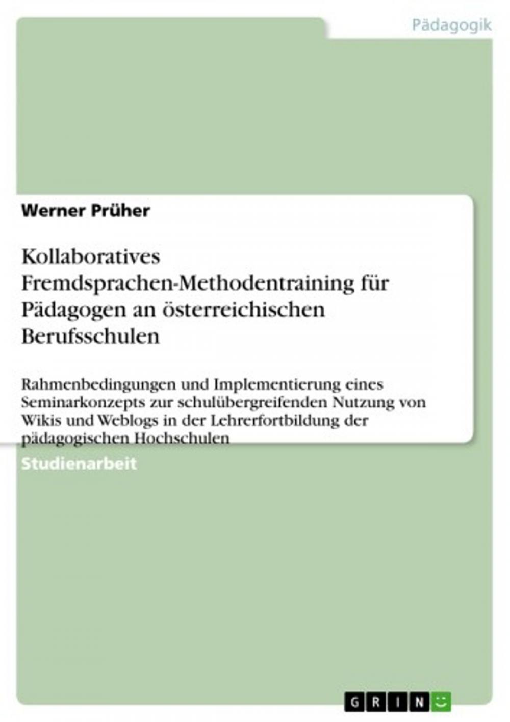 Big bigCover of Kollaboratives Fremdsprachen-Methodentraining für Pädagogen an österreichischen Berufsschulen