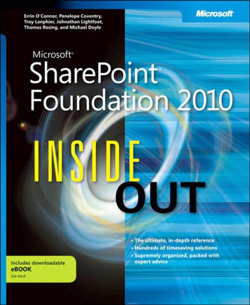 Cover of the book Microsoft SharePoint Foundation 2010 Inside Out by Errin O'Connor, Johnathan Lightfoot, Penelope Coventry, Thomas Resing, Pearson Education