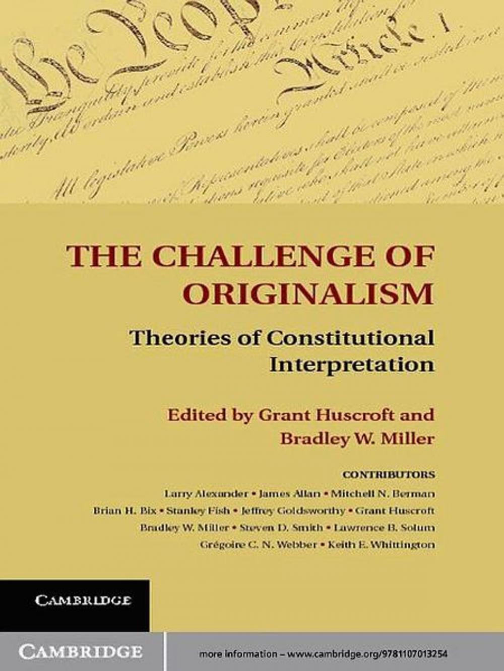 Big bigCover of The Challenge of Originalism