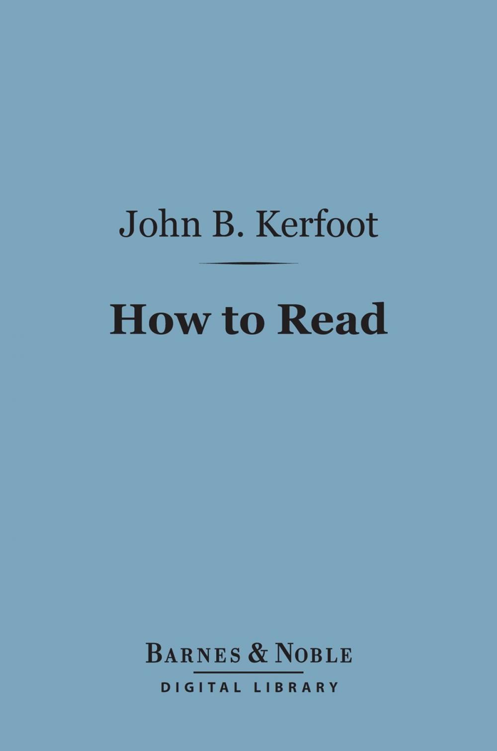 Big bigCover of How to Read (Barnes & Noble Digital Library)