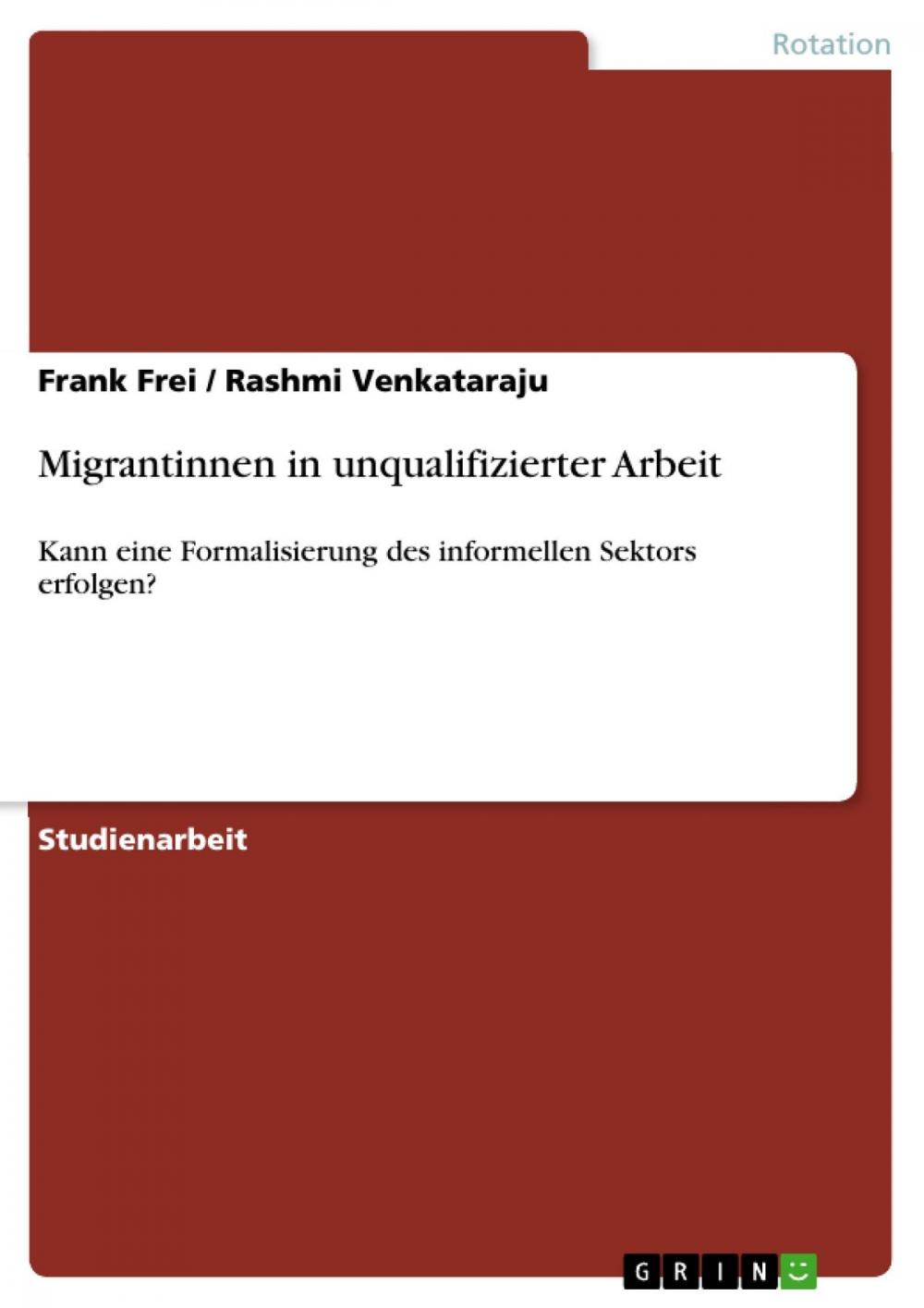 Big bigCover of Migrantinnen in unqualifizierter Arbeit