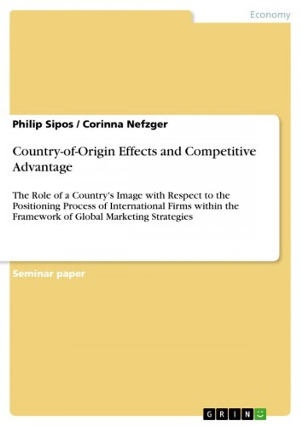 Big bigCover of Country-of-Origin Effects and Competitive Advantage