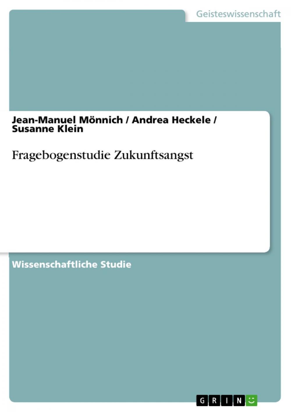 Big bigCover of Fragebogenstudie Zukunftsangst