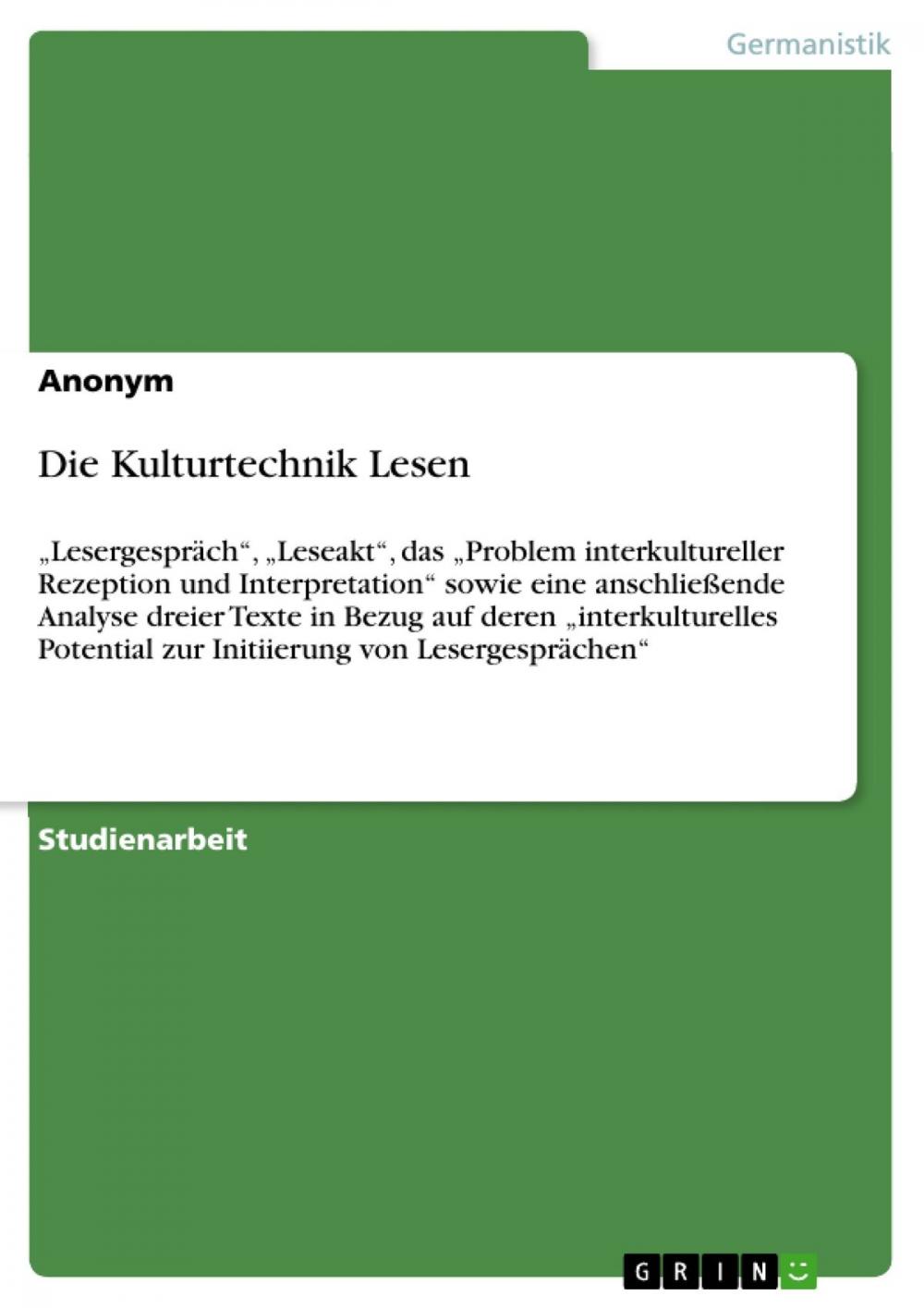 Big bigCover of Die Kulturtechnik Lesen