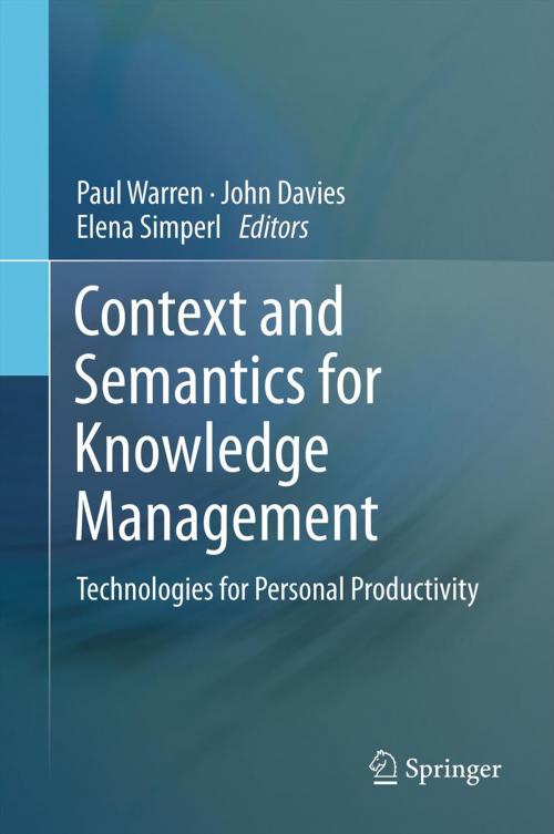 Cover of the book Context and Semantics for Knowledge Management by , Springer Berlin Heidelberg