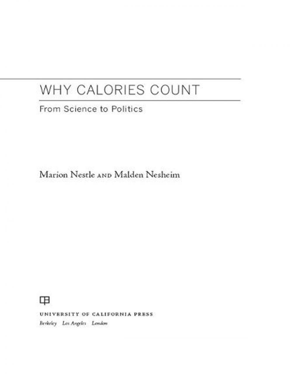 Big bigCover of Why Calories Count