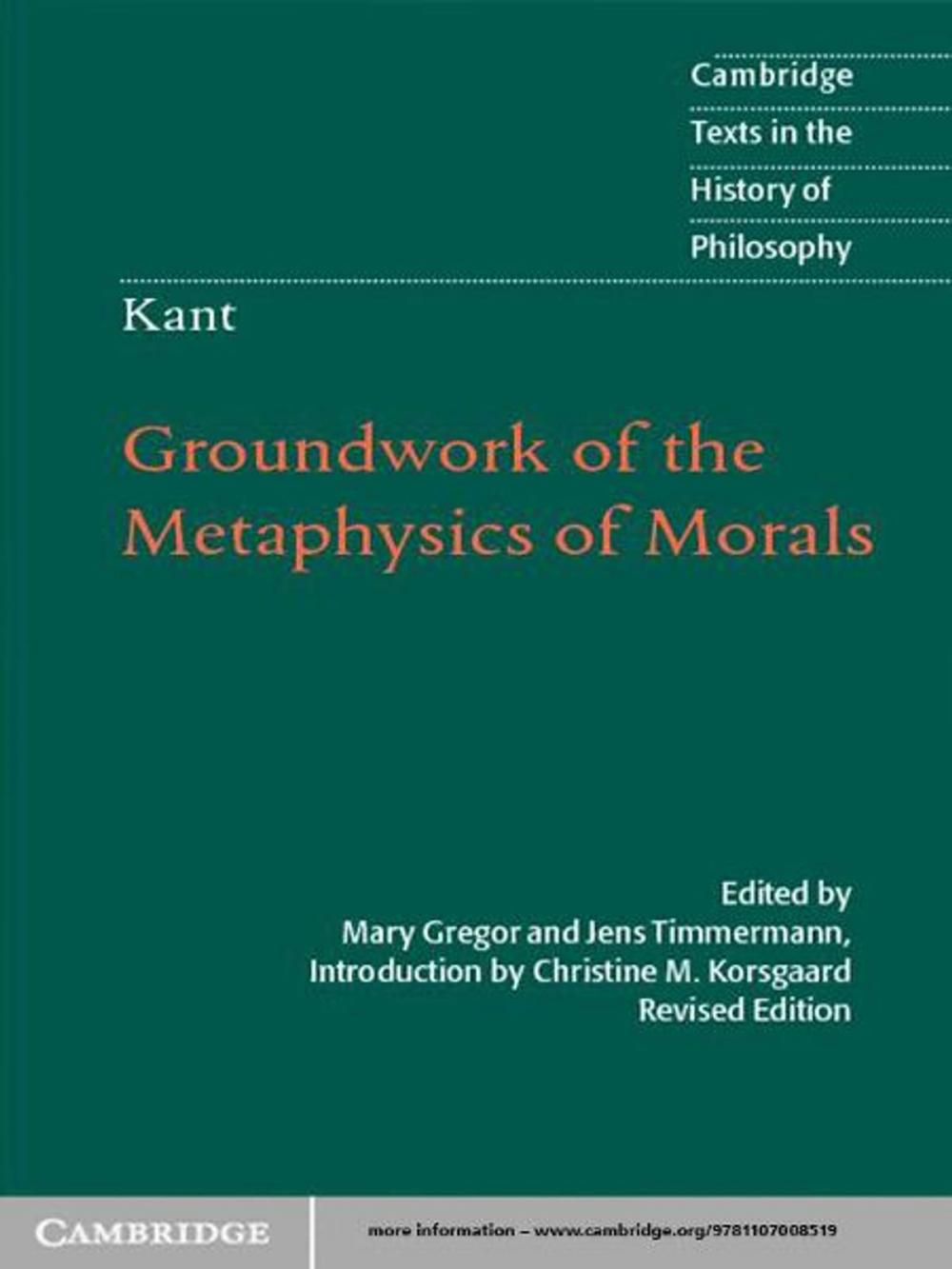 Big bigCover of Kant: Groundwork of the Metaphysics of Morals