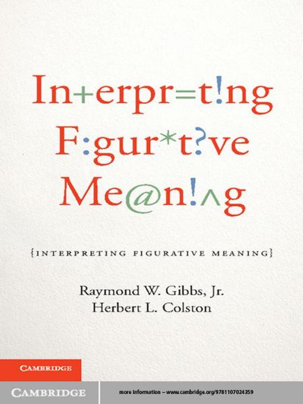 Big bigCover of Interpreting Figurative Meaning