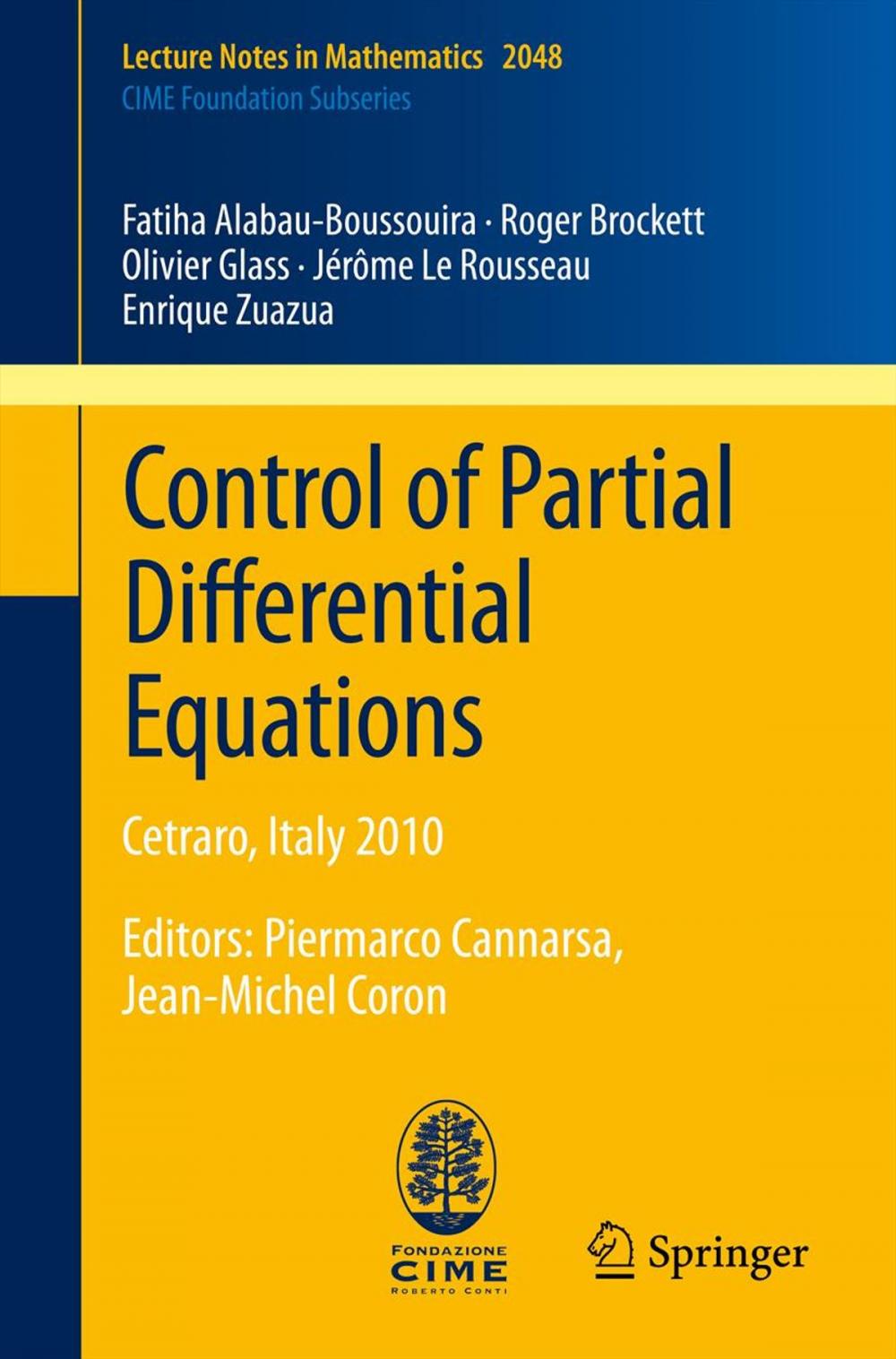 Big bigCover of Control of Partial Differential Equations