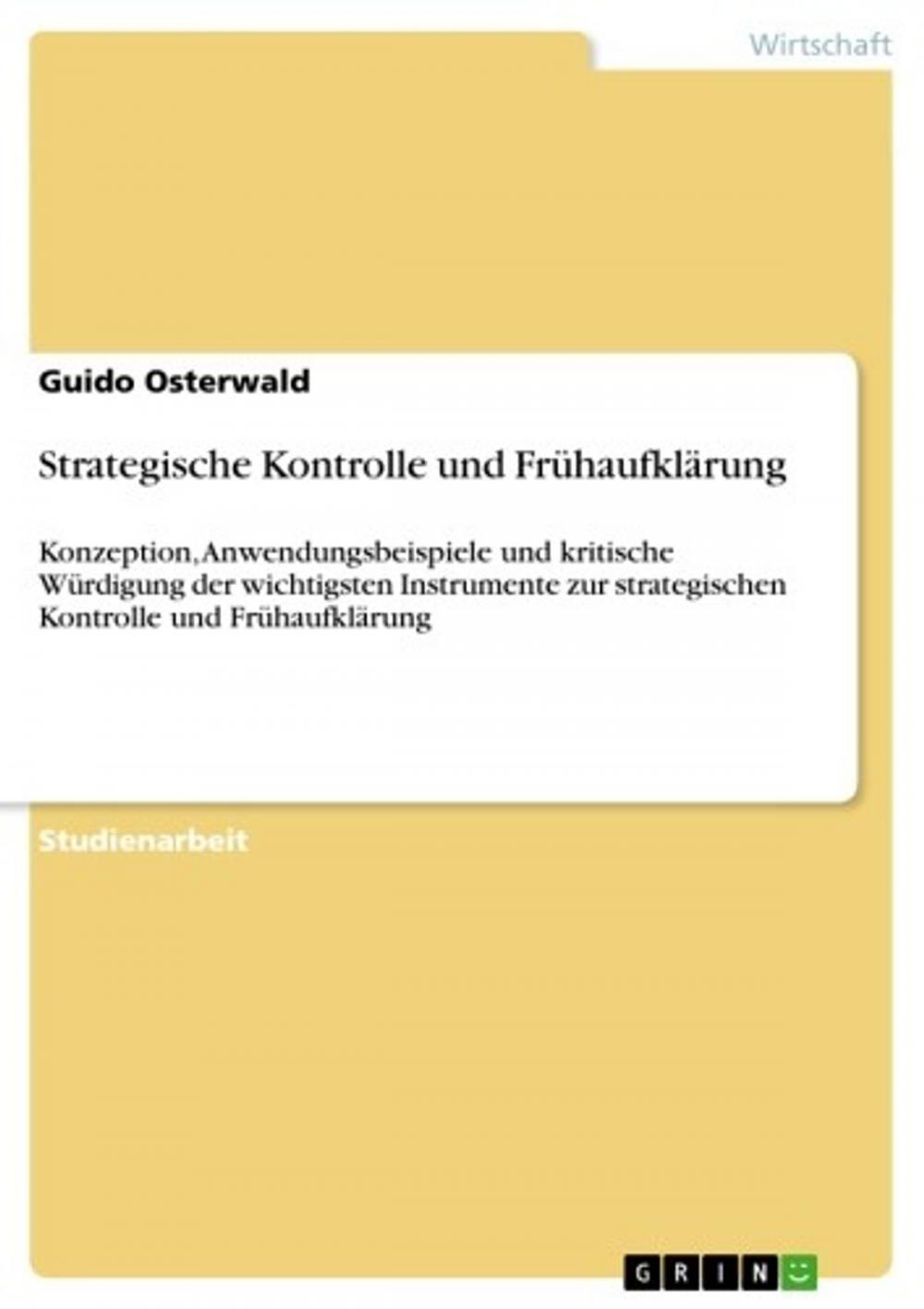 Big bigCover of Strategische Kontrolle und Frühaufklärung