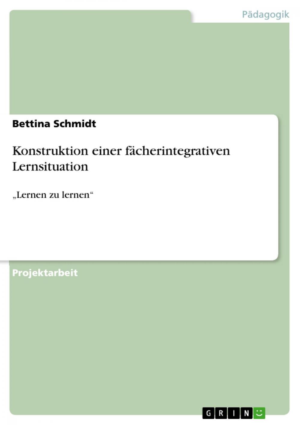 Big bigCover of Konstruktion einer fächerintegrativen Lernsituation