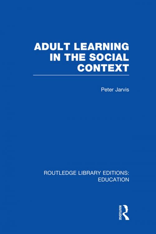 Cover of the book Adult Learning in the Social Context by Peter Jarvis, Taylor and Francis