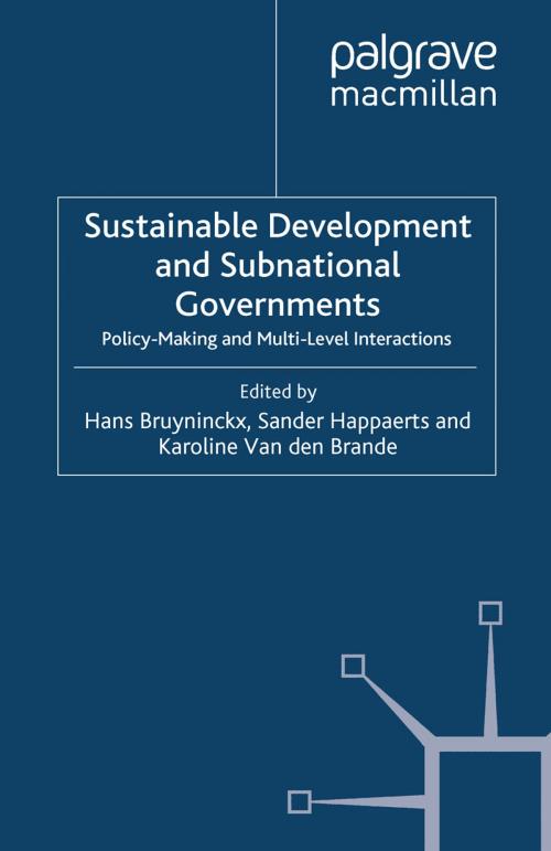 Cover of the book Sustainable Development and Subnational Governments by , Palgrave Macmillan UK