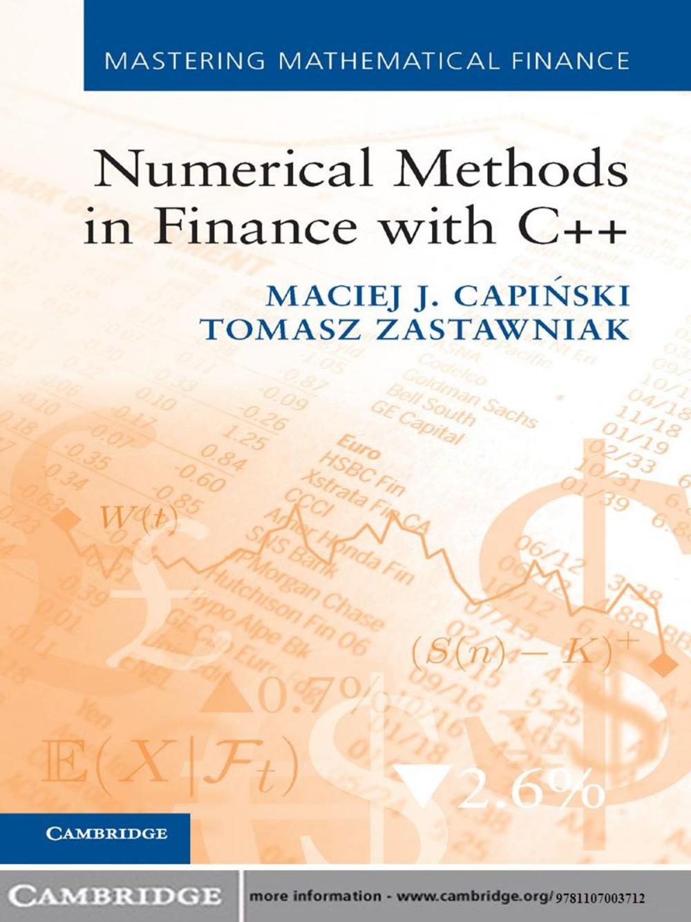 Big bigCover of Numerical Methods in Finance with C++