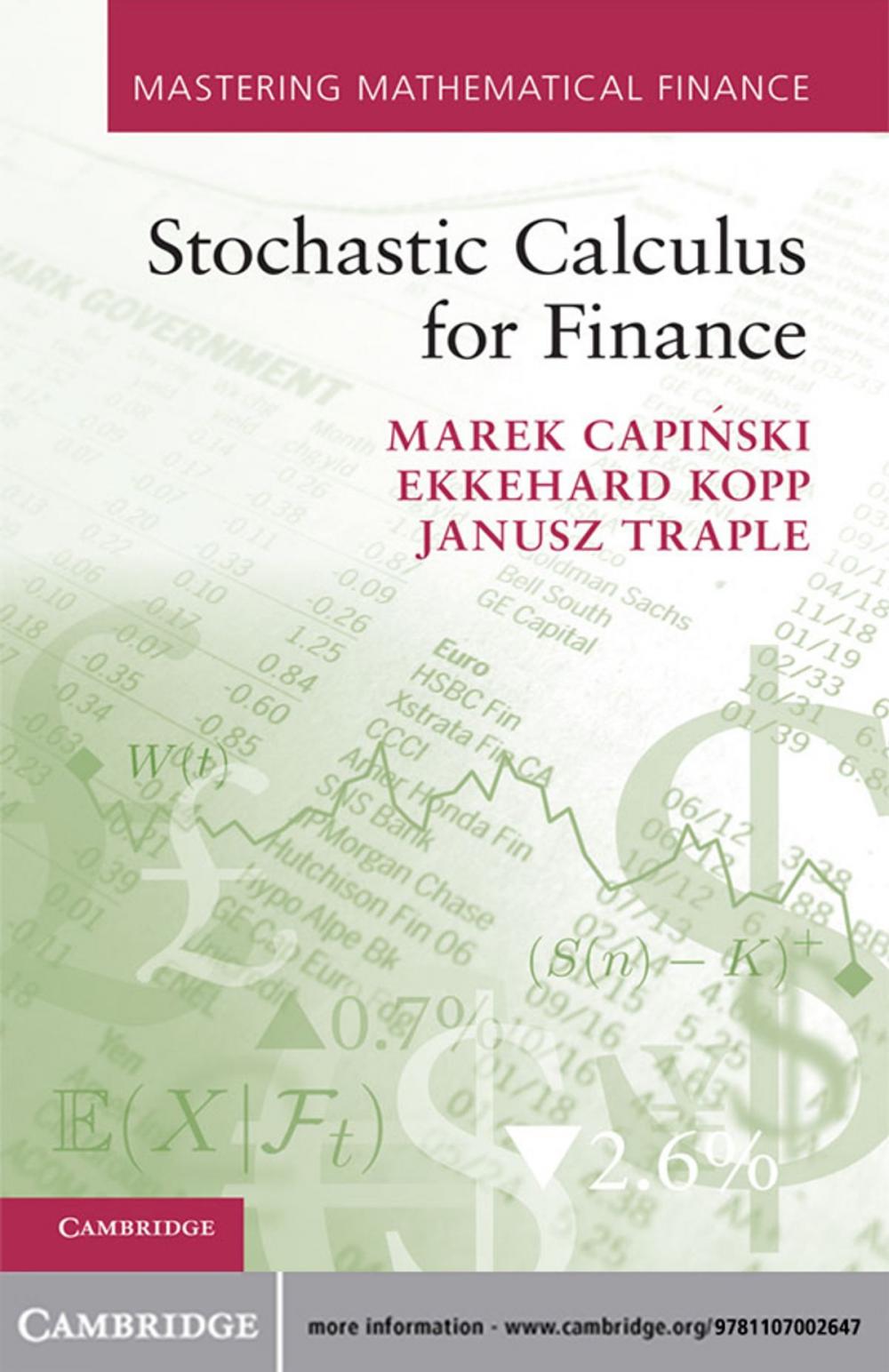 Big bigCover of Stochastic Calculus for Finance