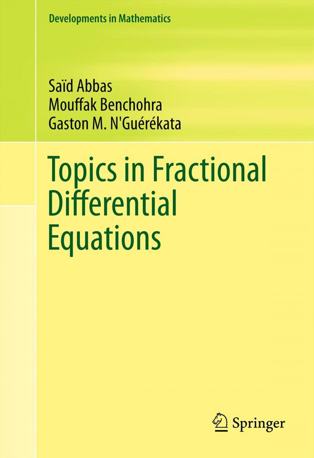 Big bigCover of Topics in Fractional Differential Equations