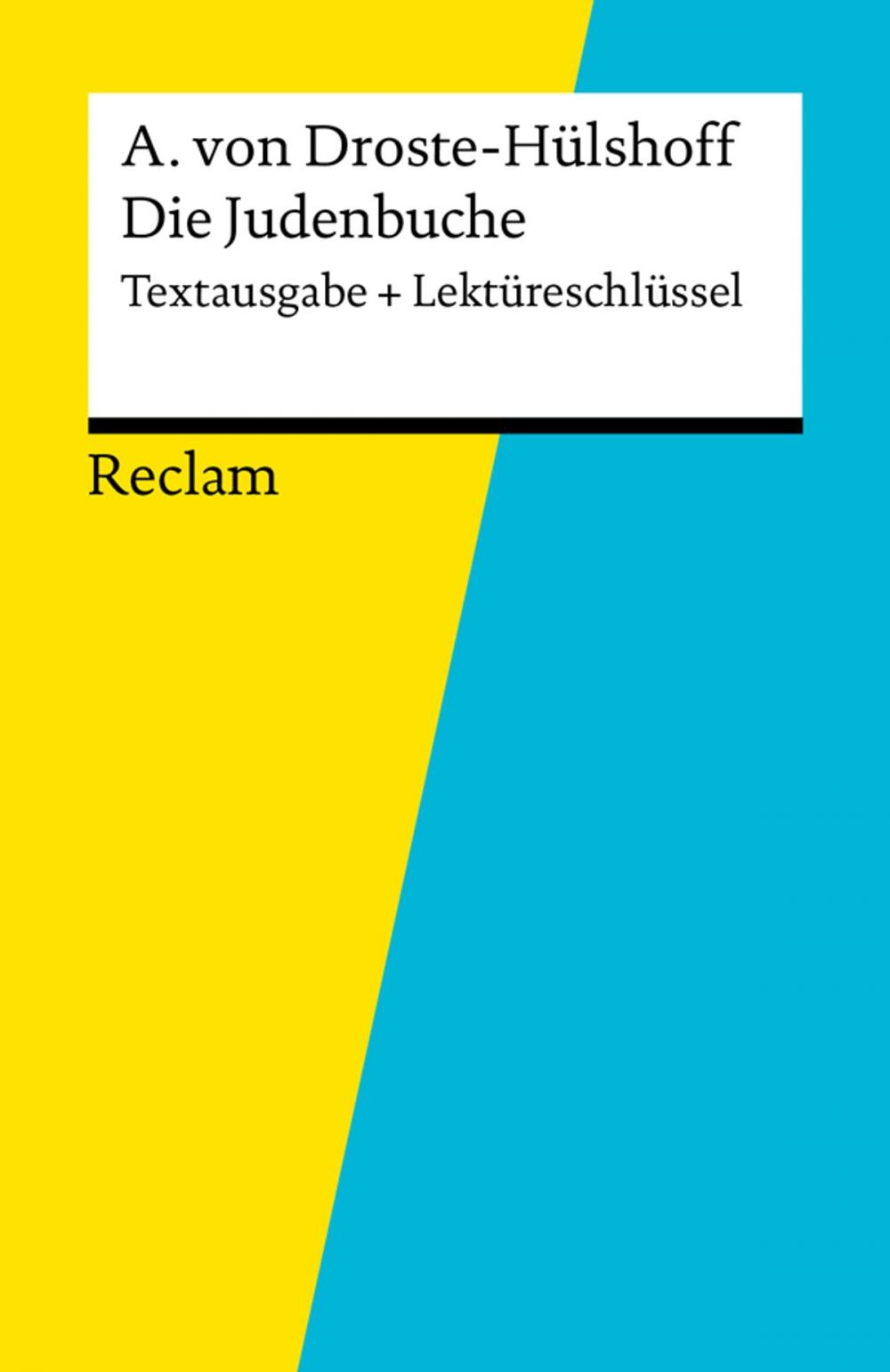 Big bigCover of Textausgabe + Lektüreschlüssel. Annette von Droste-Hülshoff: Die Judenbuche