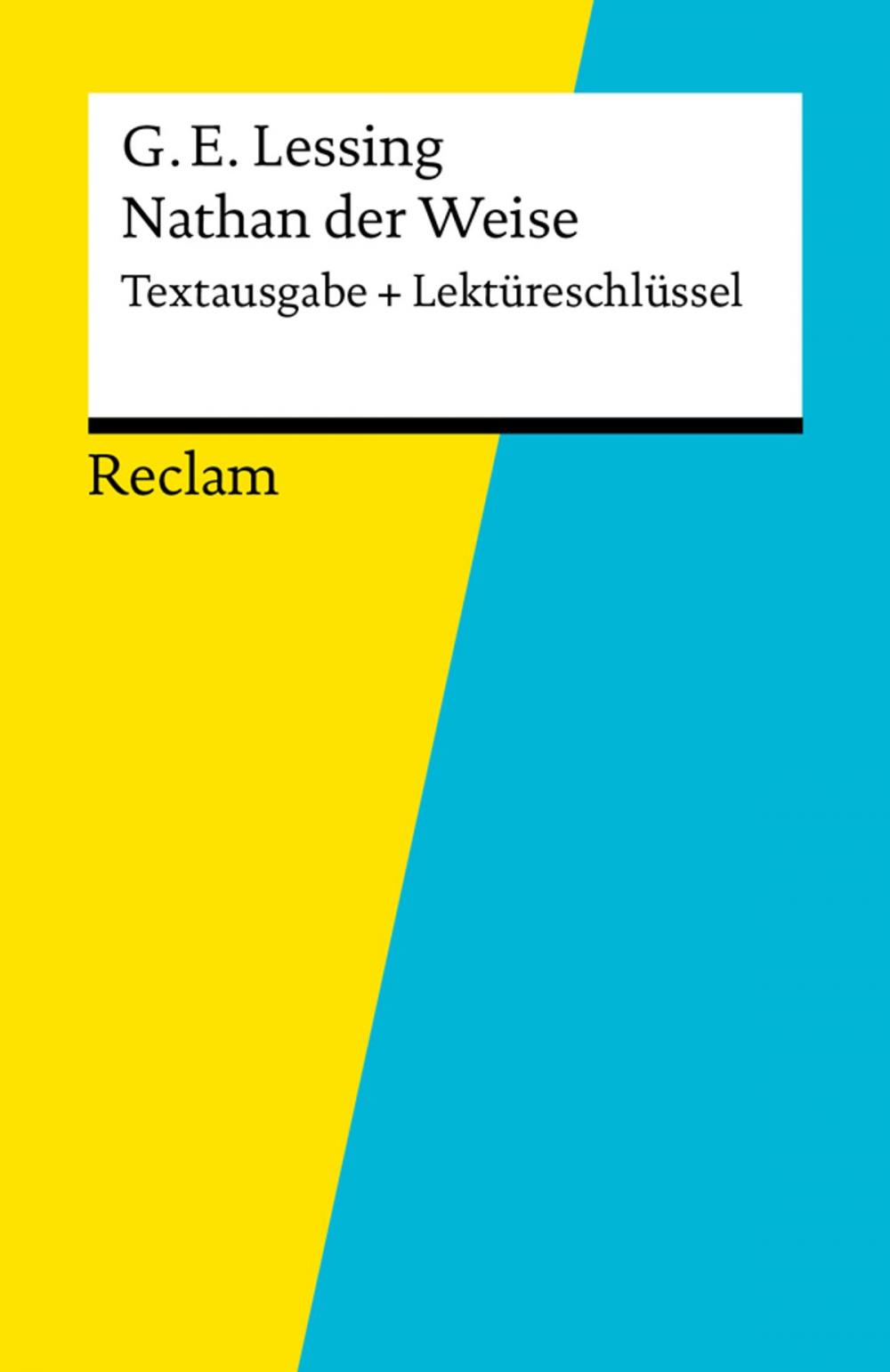 Big bigCover of Textausgabe + Lektüreschlüssel. Gotthold Ephraim Lessing: Nathan der Weise