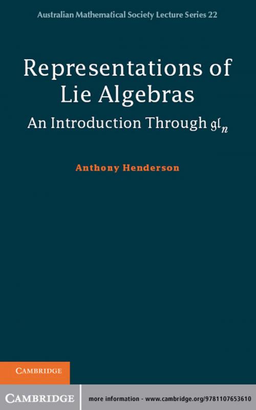 Cover of the book Representations of Lie Algebras by Dr Anthony Henderson, Cambridge University Press
