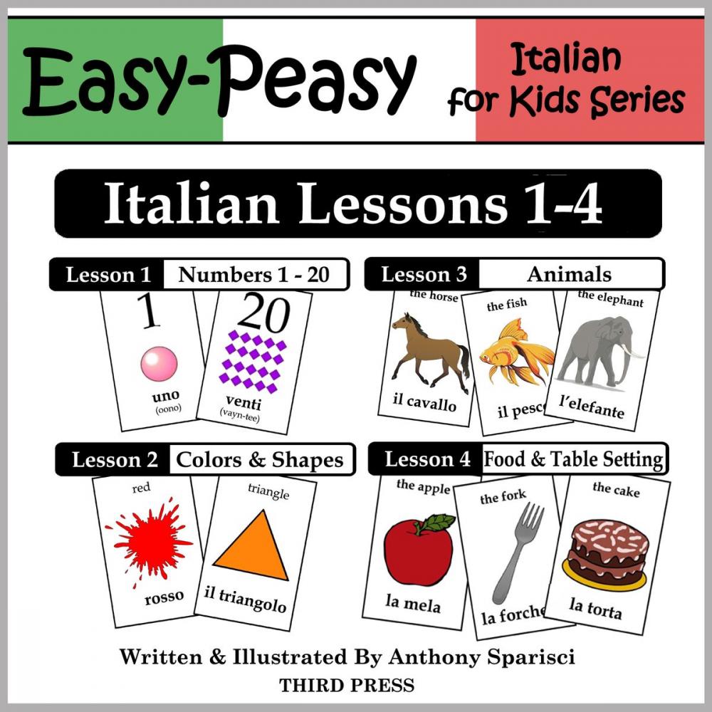 Big bigCover of Italian Lessons 1-4: Numbers, Colors/Shapes, Animals & Food