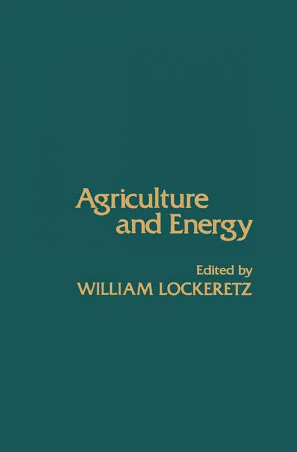 Big bigCover of Agriculture and Energy