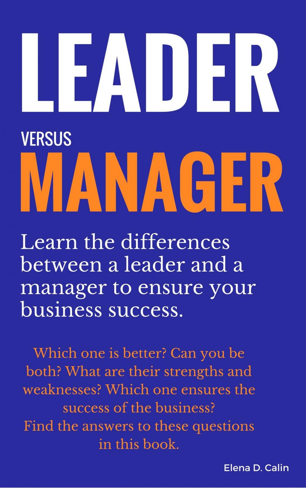 Big bigCover of Leader versus Manager