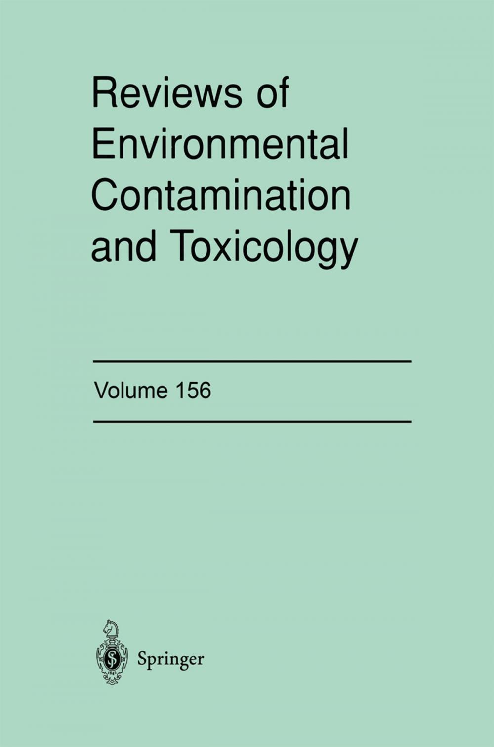 Big bigCover of Reviews of Environmental Contamination and Toxicology