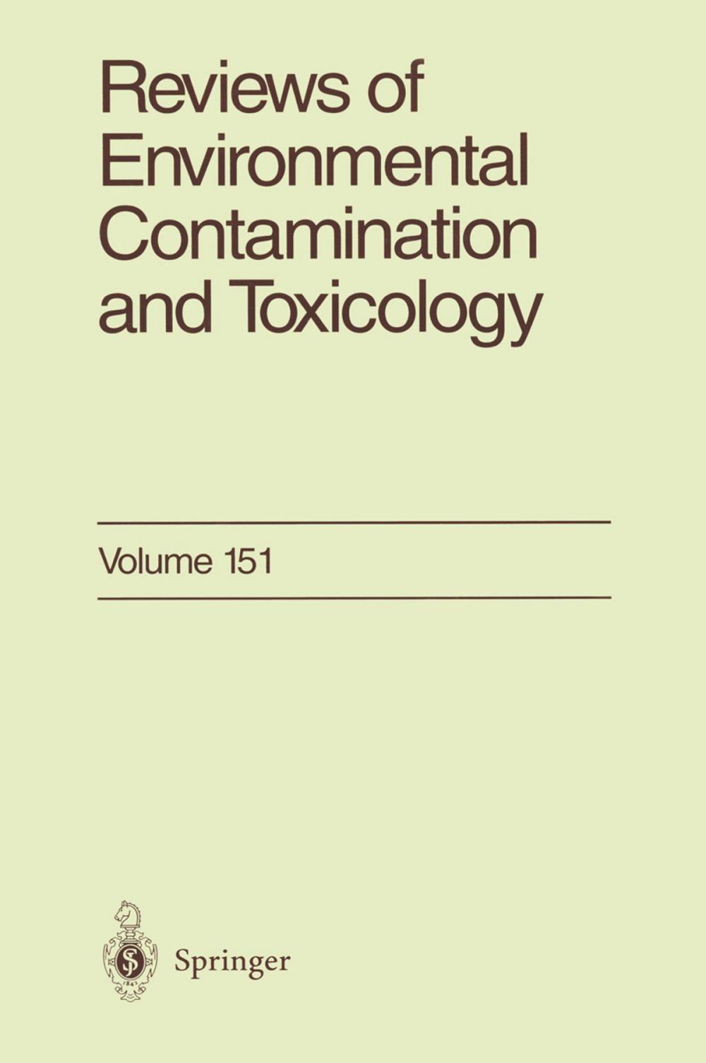 Big bigCover of Reviews of Environmental Contamination and Toxicology