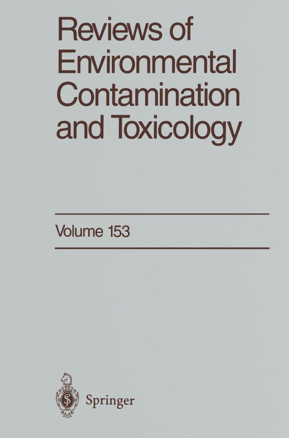 Big bigCover of Reviews of Environmental Contamination and Toxicology