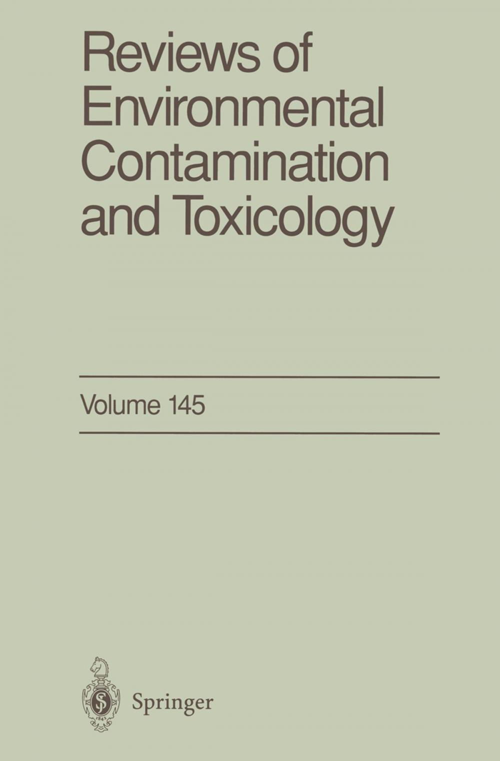 Big bigCover of Reviews of Environmental Contamination and Toxicology