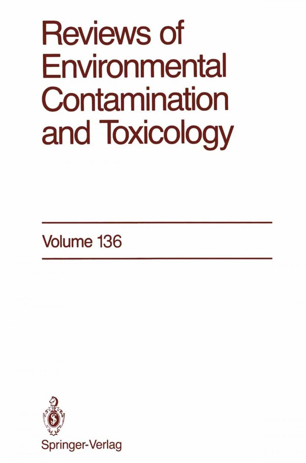 Big bigCover of Reviews of Environmental Contamination and Toxicology