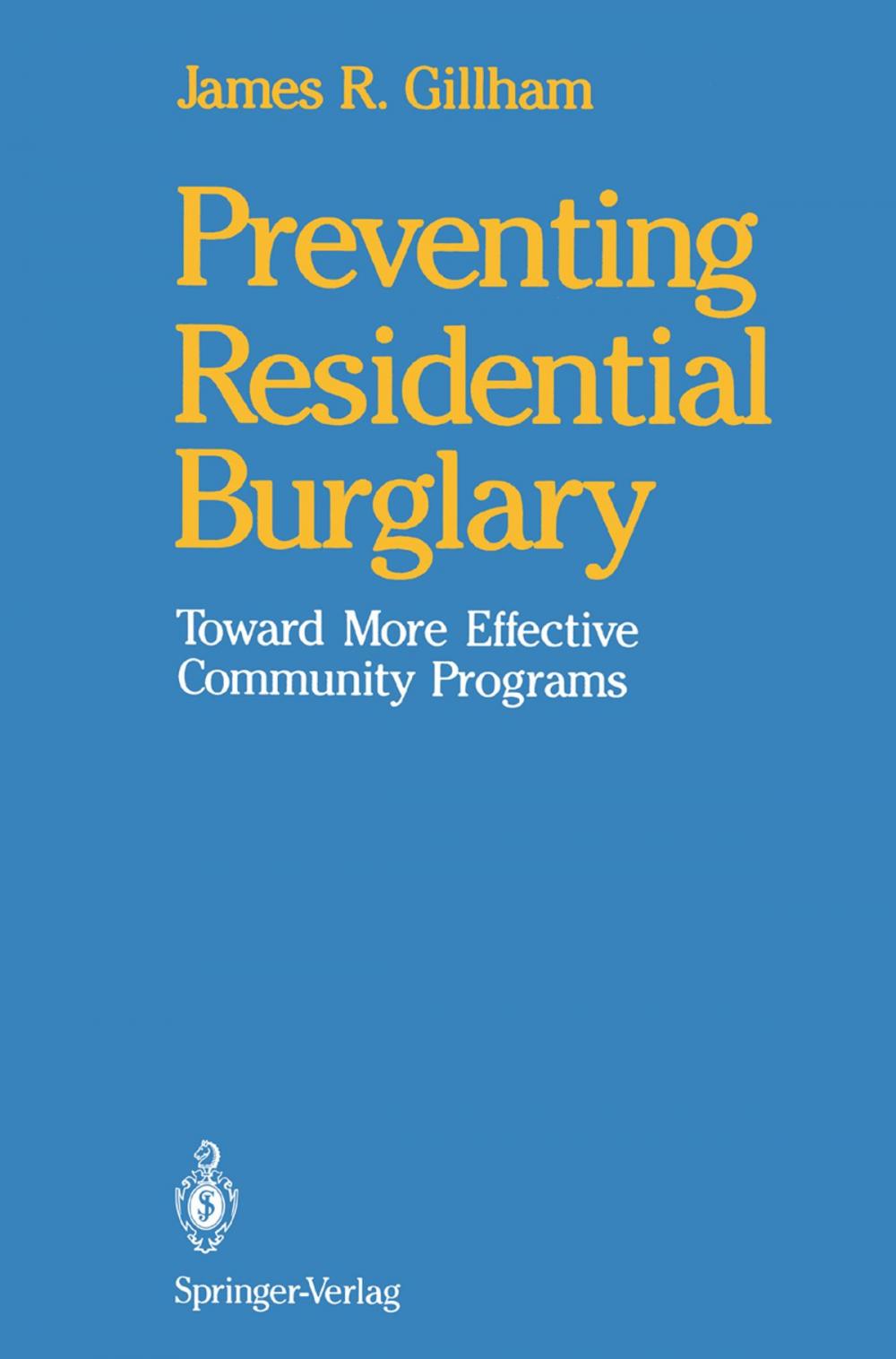 Big bigCover of Preventing Residential Burglary