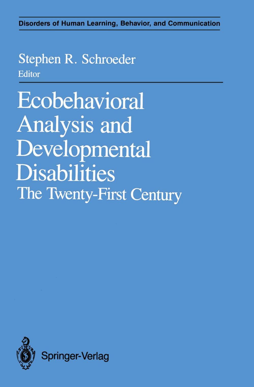 Big bigCover of Ecobehavioral Analysis and Developmental Disabilities