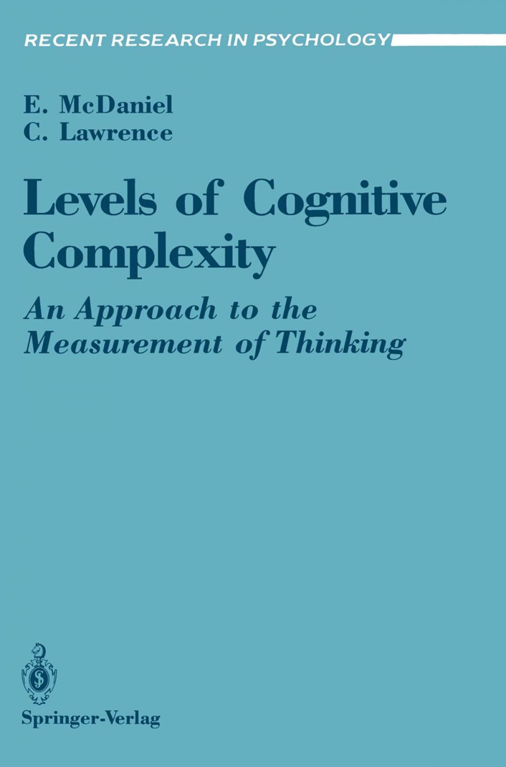 Big bigCover of Levels of Cognitive Complexity