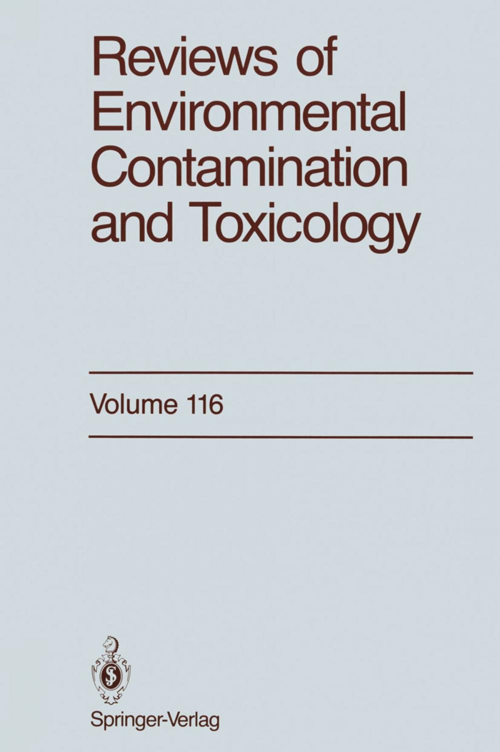 Big bigCover of Reviews of Environmental Contamination and Toxicology