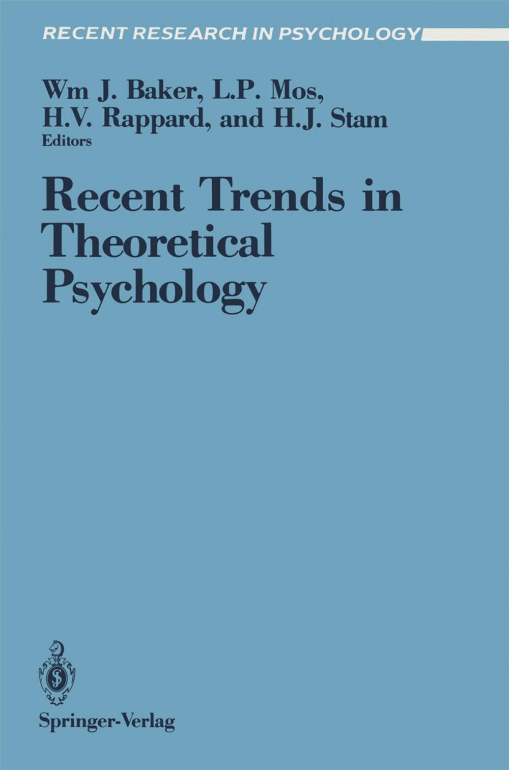 Big bigCover of Recent Trends in Theoretical Psychology